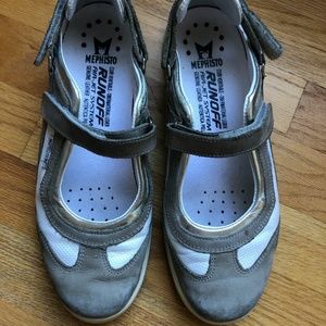 NEW PRICE: MEPHISTO Lilou Performance Slip-on/Mary Jane, Grey/White/Nickel